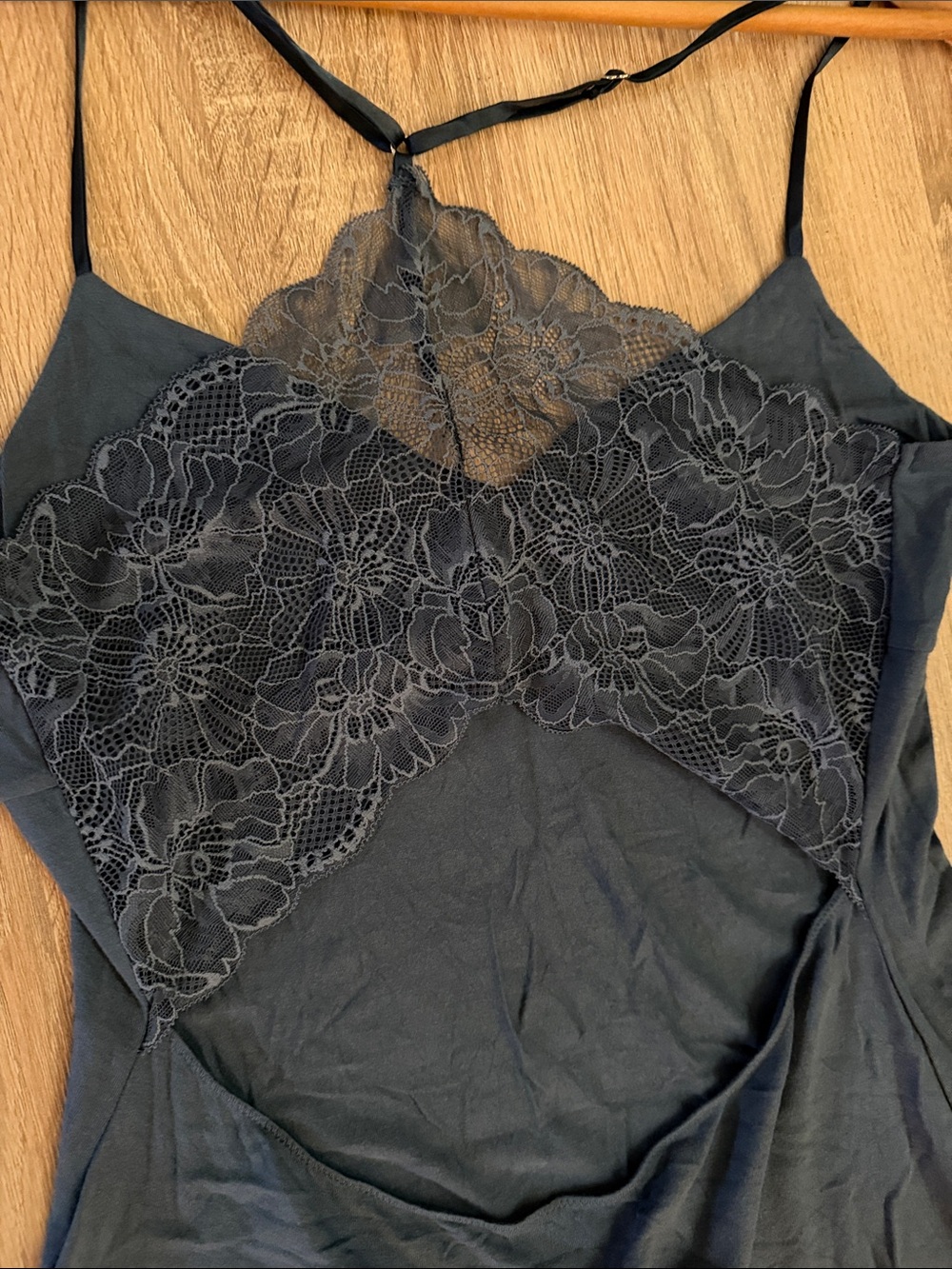Victoria's Secret EUC Dark Blue Lace-Back Modal Slip Chemise Size S #004 - Picture 12 of 12